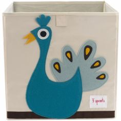 Cube de rangement en tissu Paon - 3 sprouts