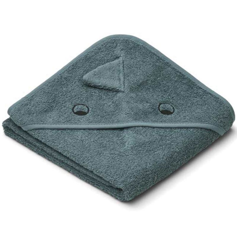 Cape de bain Albert Dino Whale blue (70 x 70 cm) Liewood