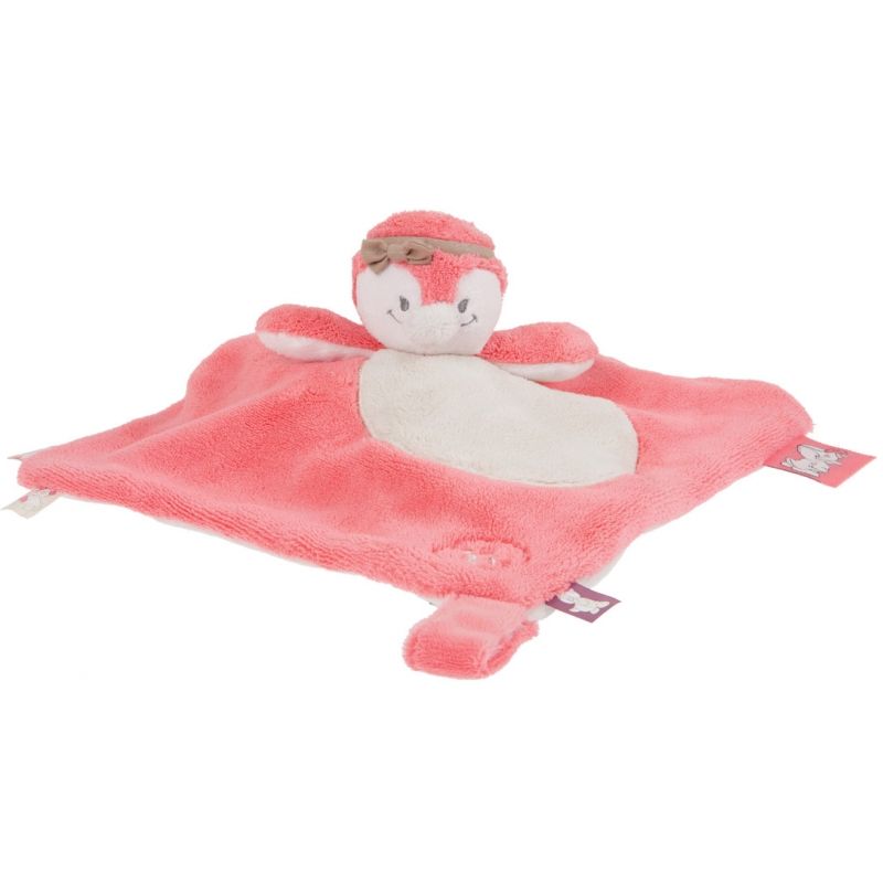 Doudou plat Daisy Tidou rose corail Noukie's