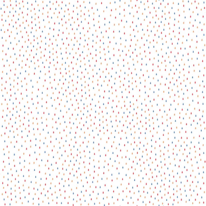 Papier peint Goutte Les Papoum blanc (10 m) Moulin Roty
