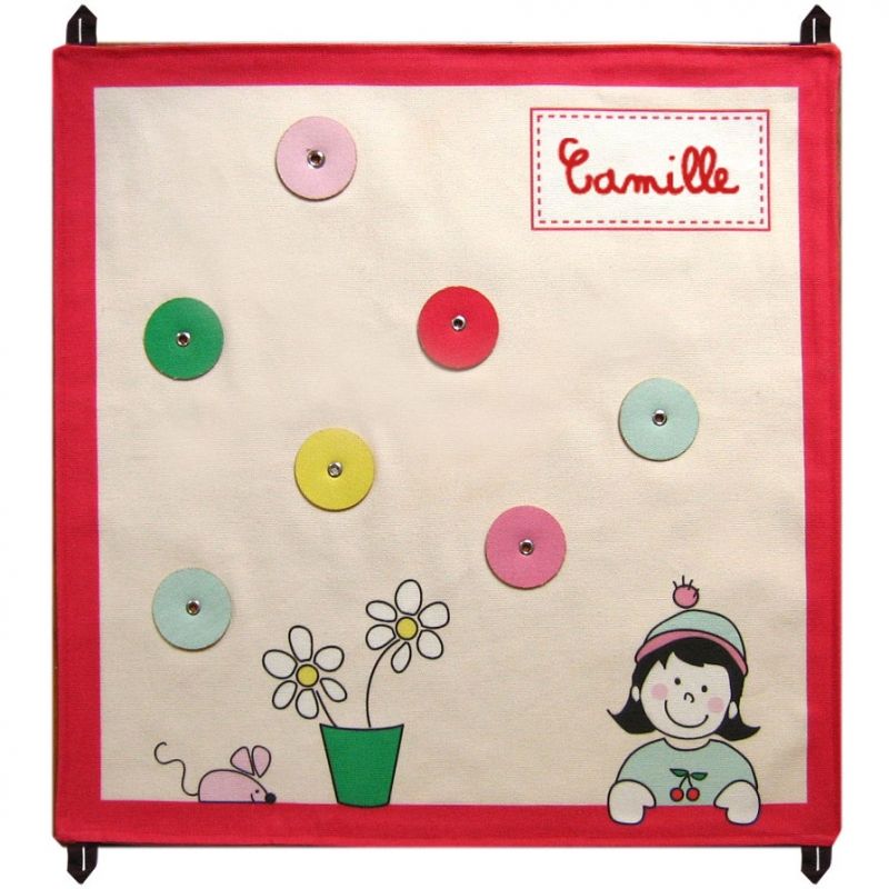 Pêle mêle crème et rouge personnalisable (48 x 48 cm) Les Griottes