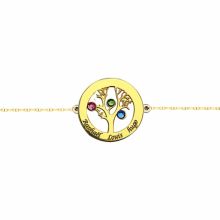Bracelet arbre de vie avec Swarovski (or jaune 750°)  par Louis de l'Ange