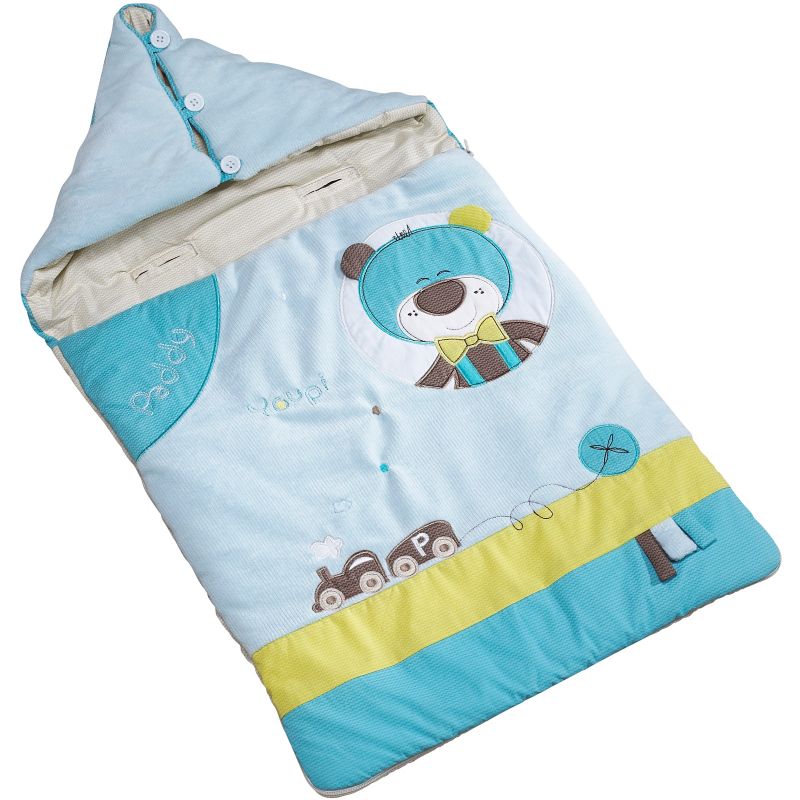 Nid d'ange passe sangle Paddy ours bleu (80 cm) Sauthon
