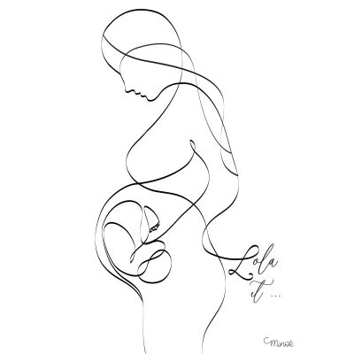 Affiche souvenir de grossesse A4 (personnalisable)  par Minoé