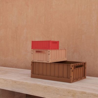 Lot de 2 caisses de rangement Weston S Tuscany rose