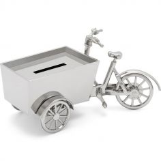 Tirelire Vélo cargo (métal argenté) - Zilverstad