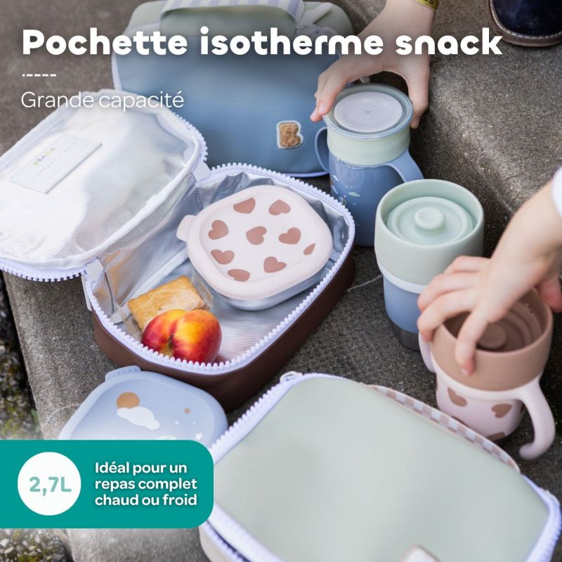 Trousse à goûter Faro Vert de gris Béaba Ambiance 8