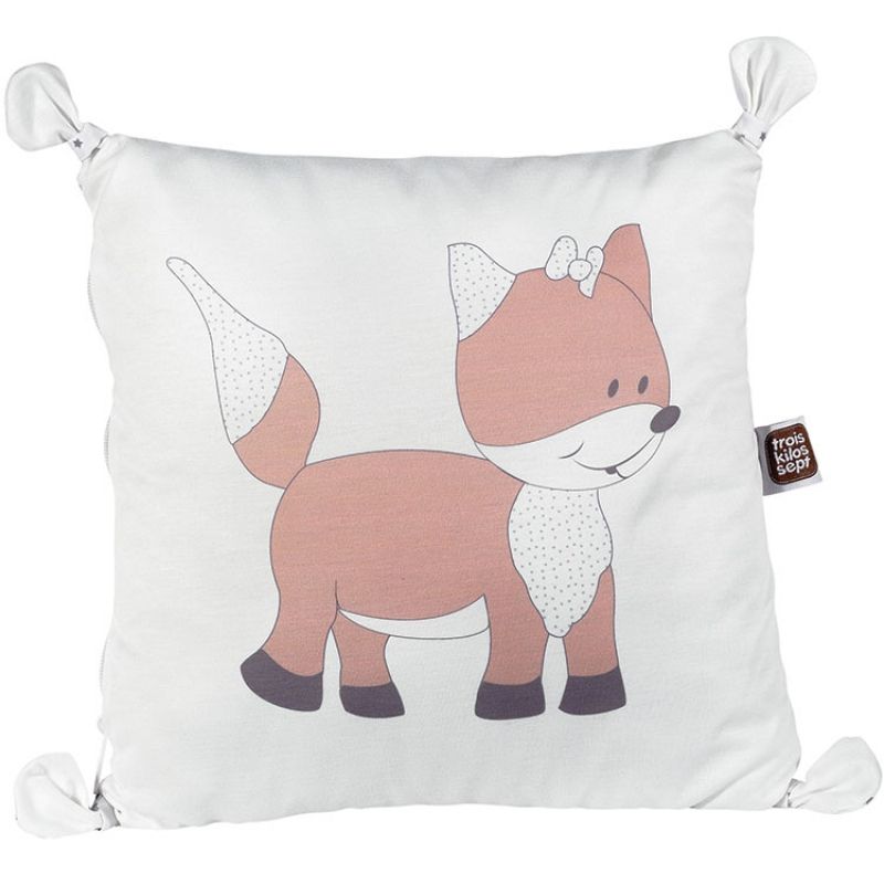 Coussin carré renard Rose des sables (30 x 30 cm) Trois Kilos Sept