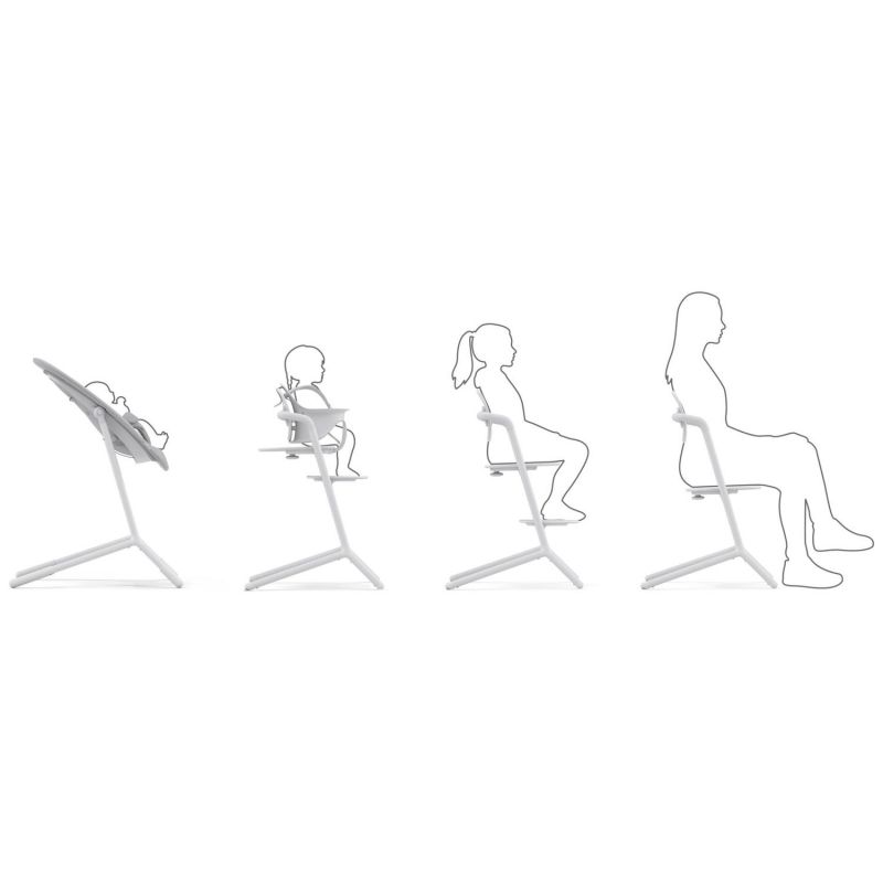 Set de 3 coussins pour chaise haute LEMO 2 Comfort Inlay Suede Grey mid grey Cybex Produit 4