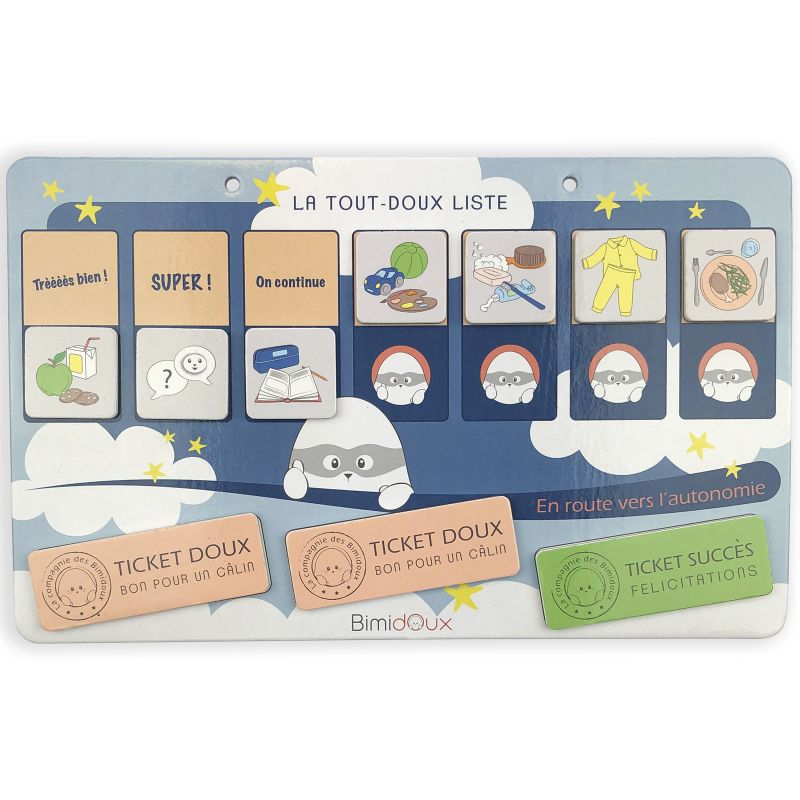 Tableau éducatif Tout-doux liste Pour bien finir la journée Mimi Bergamote