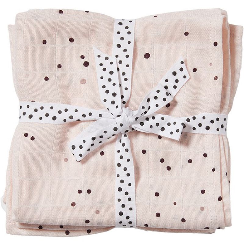 Lot de 2 langes Dreamy dots rose (70 x 70 cm) Done by Deer