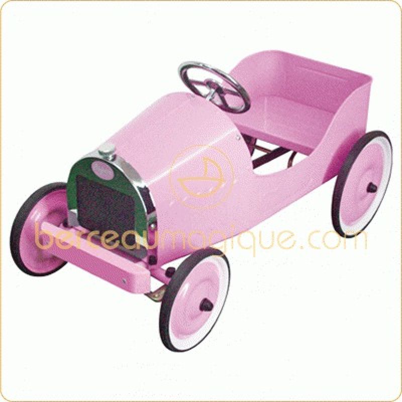 Voiture en métal à pédales classic rose 