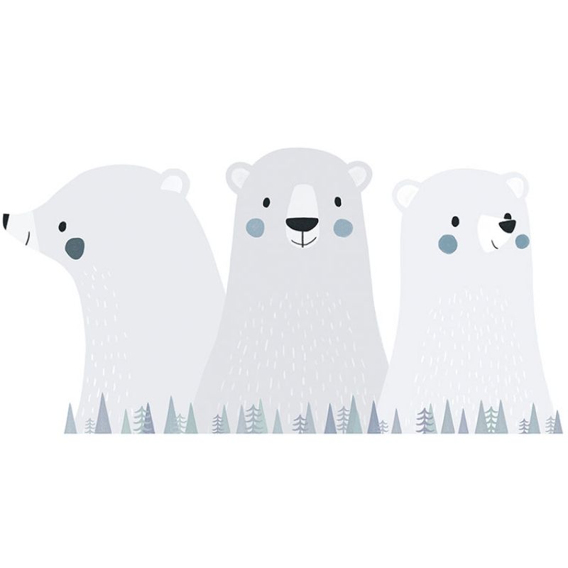 Grand sticker Artic dream ours polaires (46 x 90 cm) Lilipinso