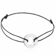 Bracelet cordon enfant Ourson (or blanc 750°)   par Maison Augis