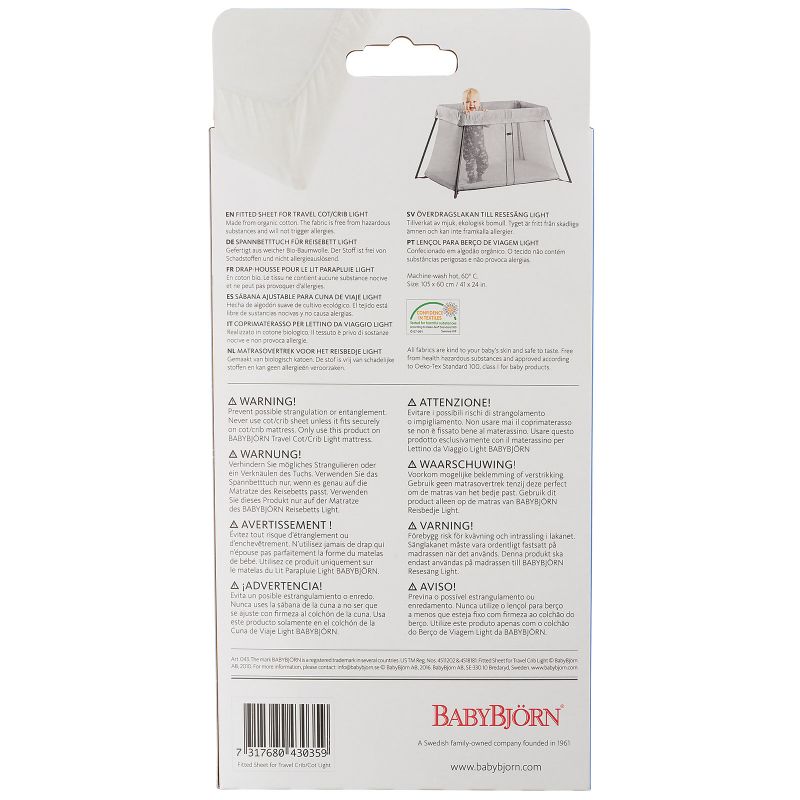 Drap housse blanc pour Lit parapluie Light - Reconditionné BabyBjörn Produit 7