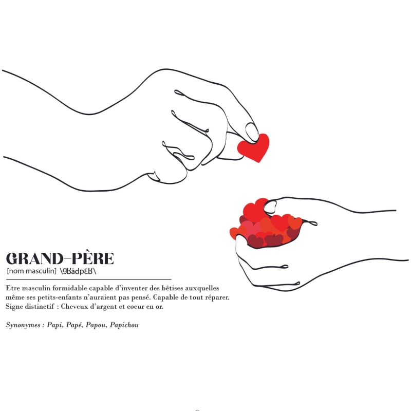 Affiche définition de grand-père A4 Minoé