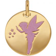 Médaille Fée personnalisable (acier rose et or jaune 750°)  par Lucas Lucor