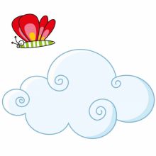 Stickers muraux nuage et papillon  par Série-Golo