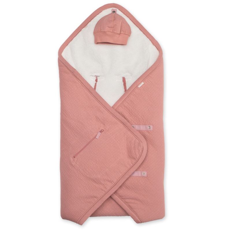 Couverture nomade chaude Biside Cadum terre de Sienne 0-12m (90x90cm) Bemini