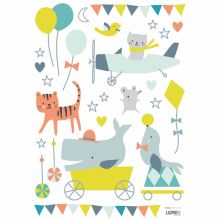 Stickers A3 Animals party garçon by Sarah Betz (29,7 x 42 cm)  par Lilipinso