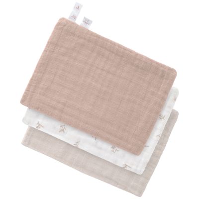 Lot de 3 gants de toilette en mousseline Lässig 