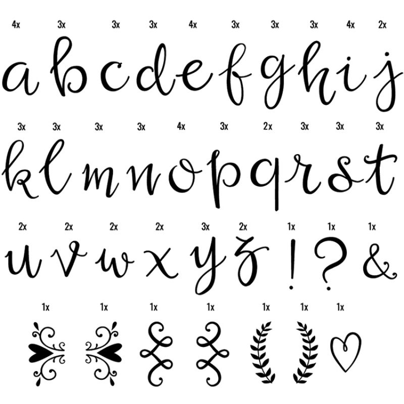 Assortiment de lettres manuscrites pour lightbox A Little Lovely Company