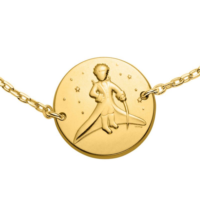 Bracelet chaîne Le Petit Prince dans les étoiles 14 mm (or jaune 750°) Monnaie de Paris