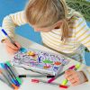 Trousse à colorier lavable et réutilisable Dino avec 10 feutres Eatsleepdoodle Ambiance 6