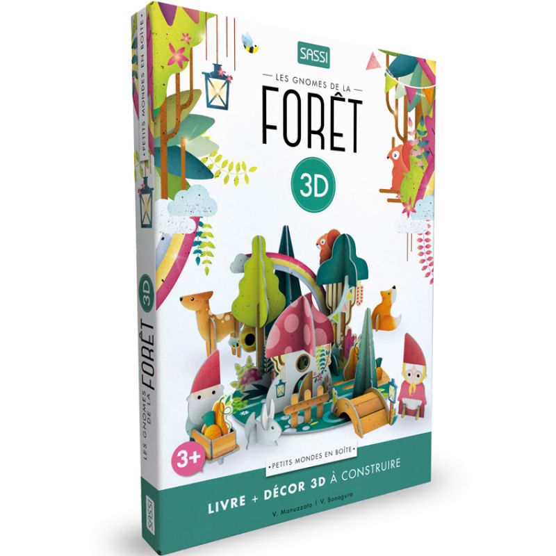 Livre et maquette 3D Mondes en boîte Les gnomes de la forêt Sassi Junior