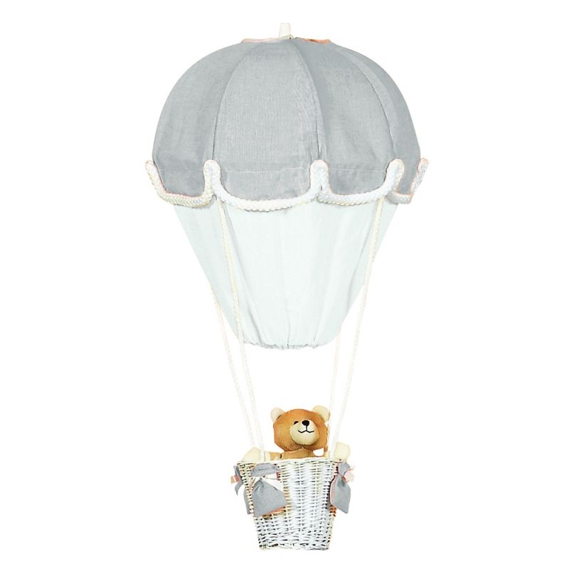 Lampe montgolfière gris perle - blanc Domiva