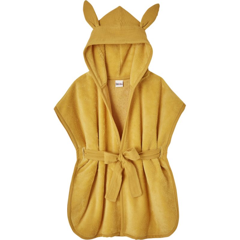 Peignoir en éponge de bambou moutarde (2-4 ans) BB & Co