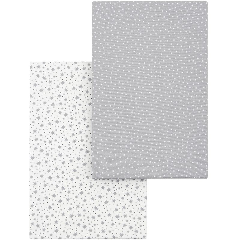 Lot de 2 draps housse pour couffin Forest gris (35 x 80 cm) Cambrass