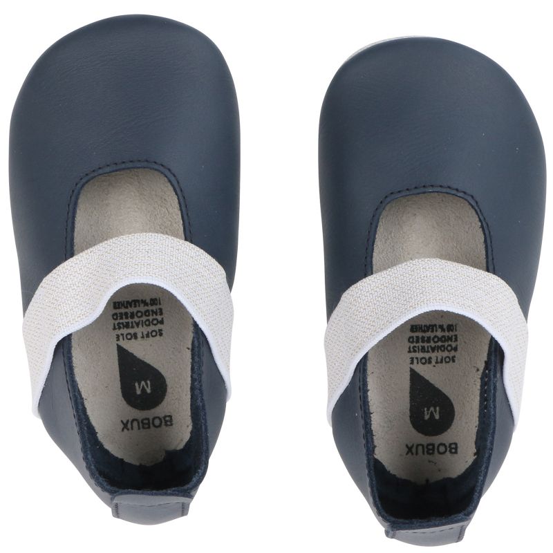 Chaussons bébé en cuir Soft soles Demi Navy (15-27 mois) Bobux