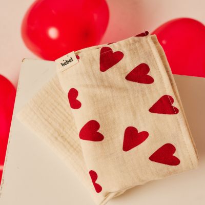 Lot de 2 langes Coeur (70x70 cm)