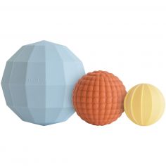 Lot de 3 jouets sensoriels Nesting Spheres Powder Blue - Mushie