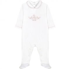 Pyjama léger blanc Feuille de lin (3 mois)