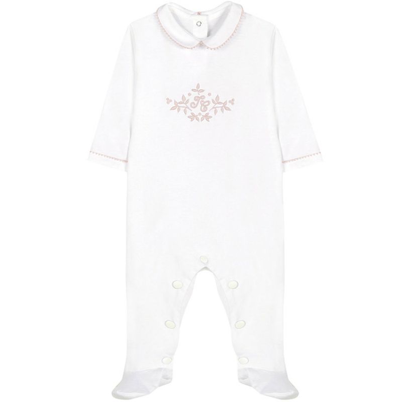 Pyjama léger blanc Feuille de lin (3 mois) Tartine et Chocolat