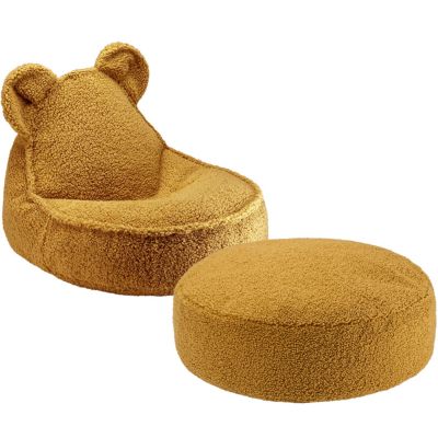 Pouf ours et repose-pieds Maple molletonné