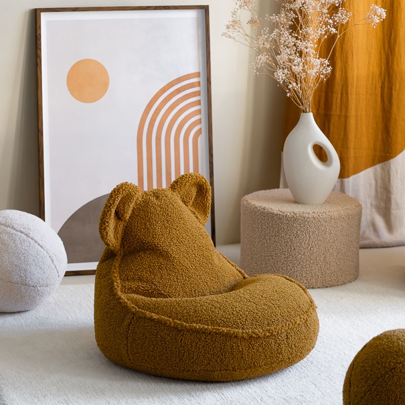 Pouf ours et repose-pieds Maple molletonné Wigiwama Ambiance 6