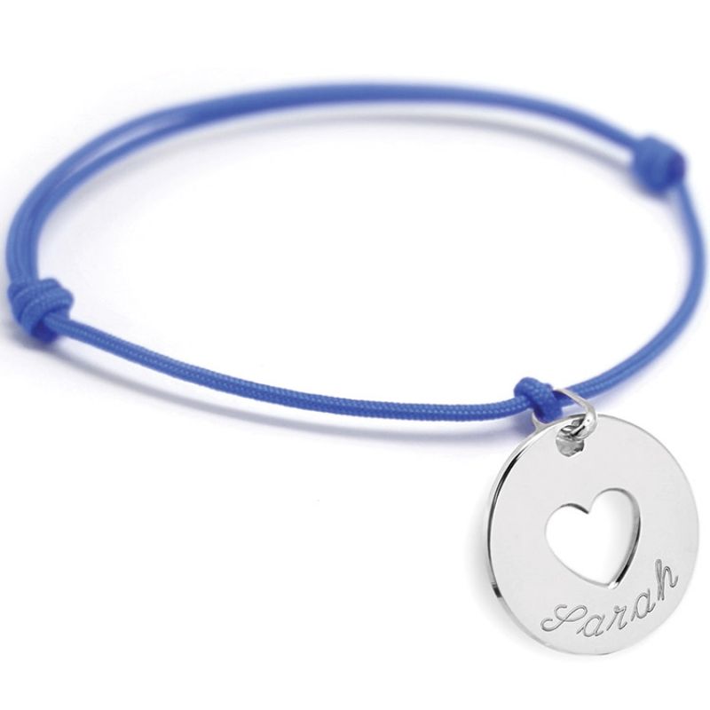 Bracelet cordon Accroche coeur (argent 925°) Petits trésors