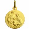Médaille ronde Sainte famille 18 mm (or jaune 375°) - Premiers Bijoux