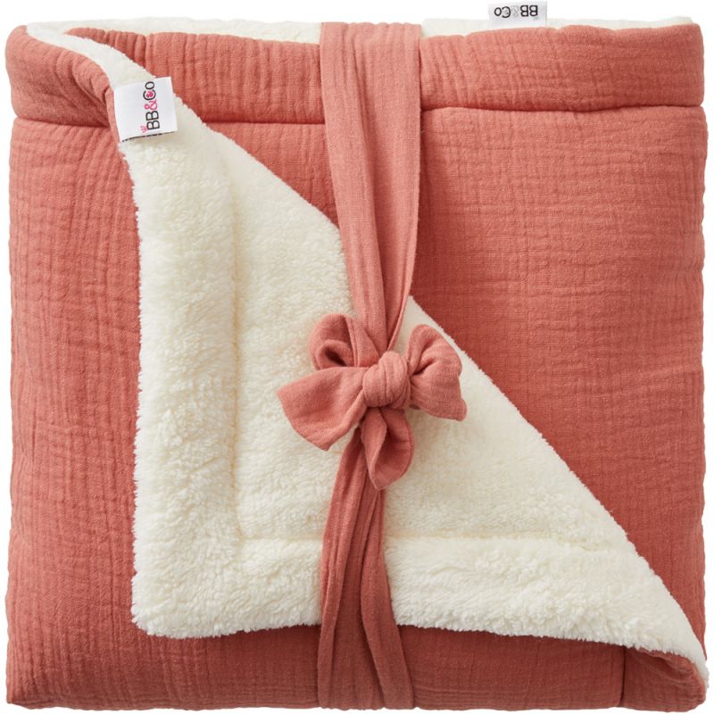 Couverture polaire double gaze de coton Marsala (70 x 100 cm) BB & Co
