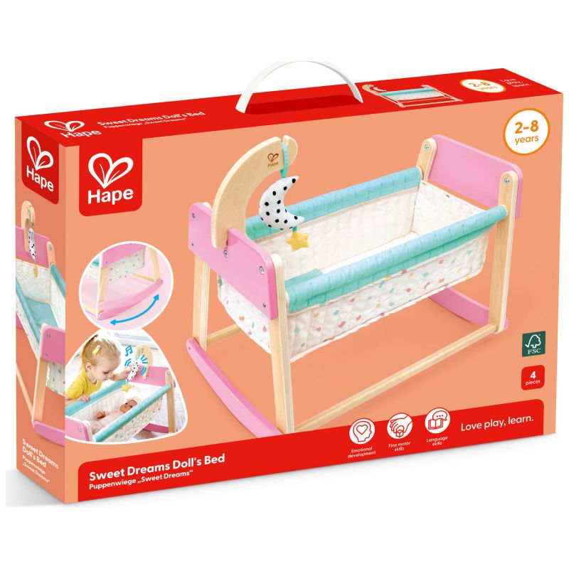 Berceau pour poupées en bois Sweet Dreams Hape Packaging 9