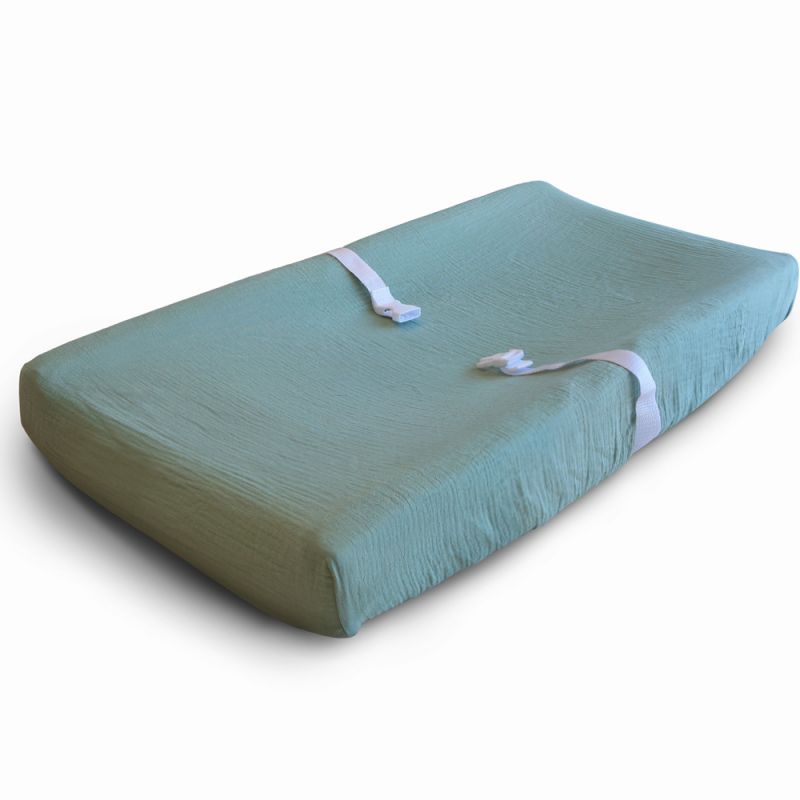 Housse de matelas à langer Roman Green (81 x 41 cm) Mushie Produit 1 grande taille