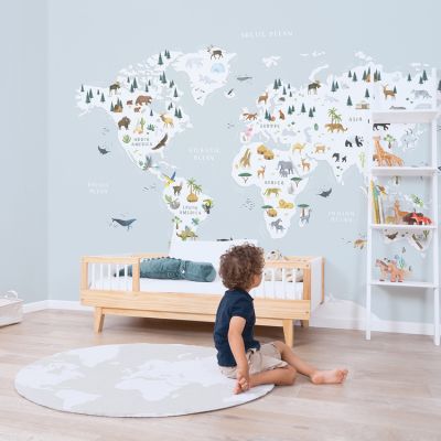 Papier Peint Panoramique Carte du Monde Enfant