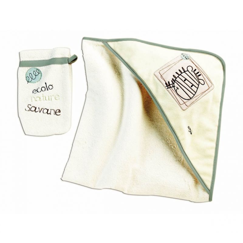 Cape de bain + gant Okavango (80 x 80 cm) Domiva