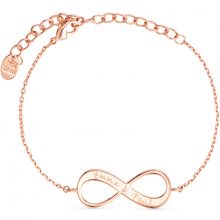 Bracelet Infinity sur chaîne personnalisable (plaqué or rose)  par Merci Maman