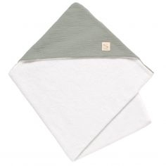 Cape de bain en gaze de coton Sauge (75 x 75 cm) - Sauthon