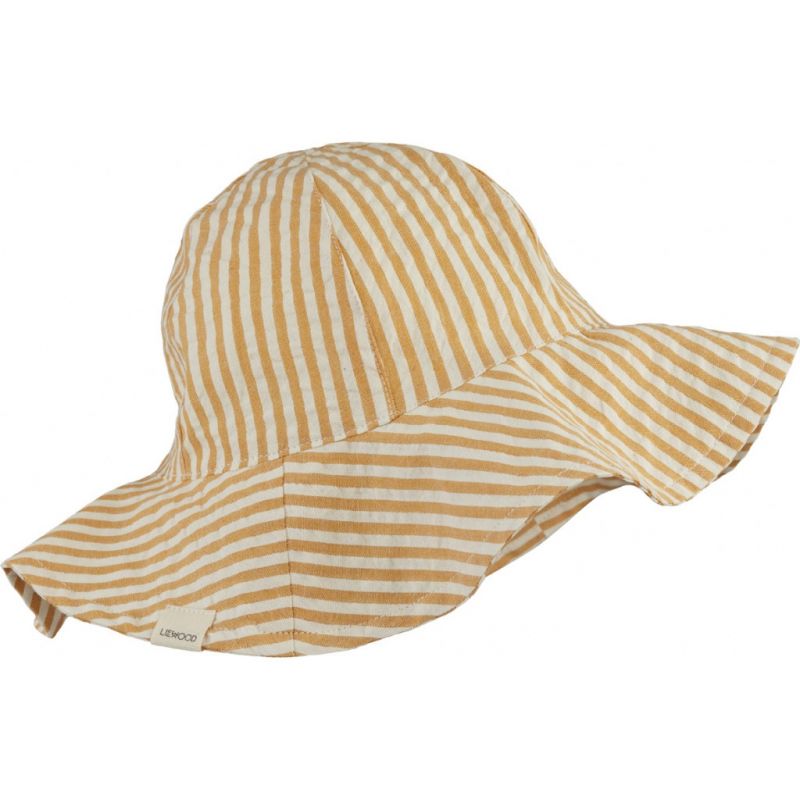 Chapeau de soleil Amelia rayé moutarde (1-2 ans) Liewood