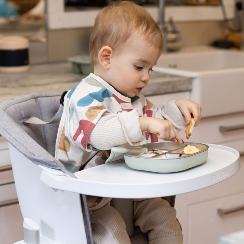Assiette compartimentée inox Vert de gris Béaba Ambiance 5